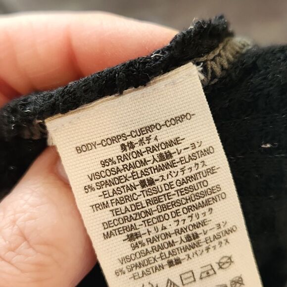 Free People Xs Top We The Free Thermal Black V-Neck Women's Top - Picture 4 of 6